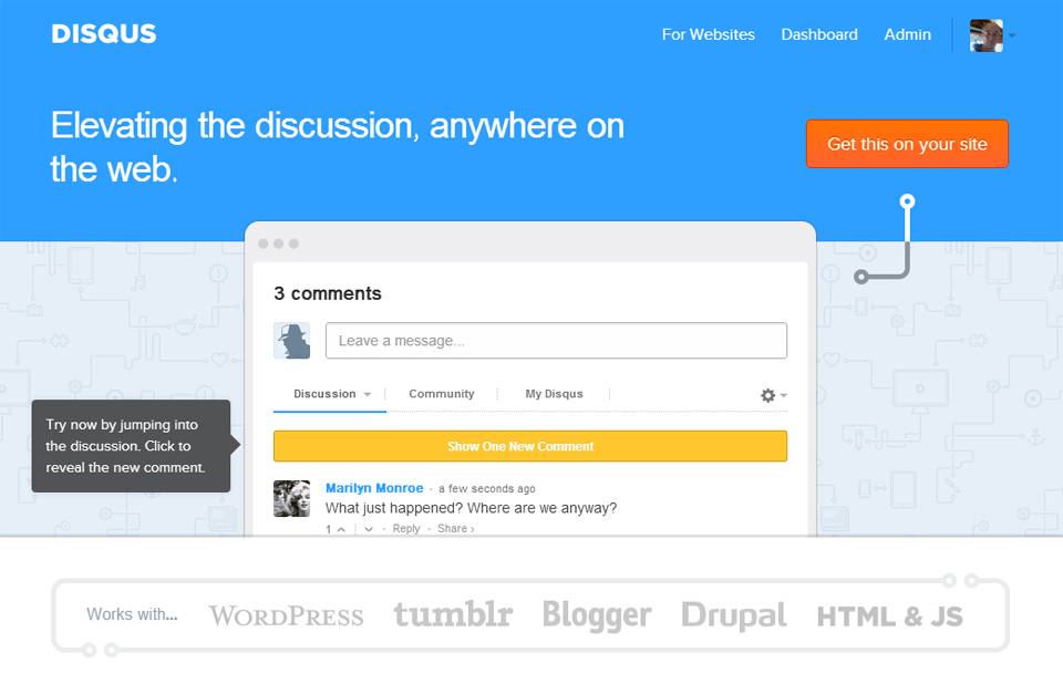 The front page of the Disqus site on the day this was published!